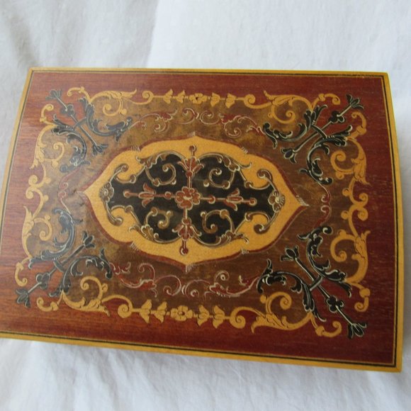 Vintage Painted and Carved Wood Box - Picture 1 of 3